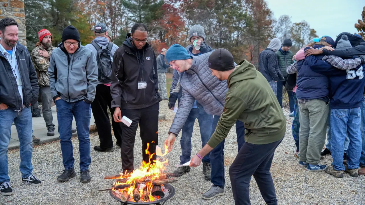 Campfire fellowship at Carolina Outpost